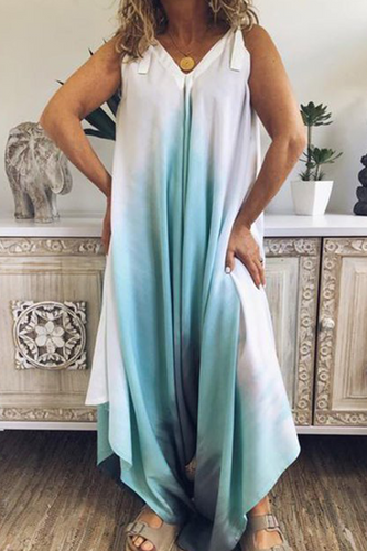 Stilla | Afslappet Patchwork Tie Dye V-hals Lige Kjoler
