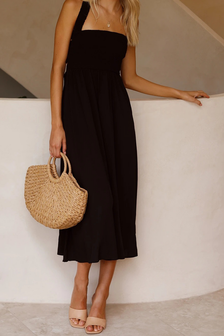 Stilla | Afslappet Solid Patchwork Halter Talje Skirt Kjoler