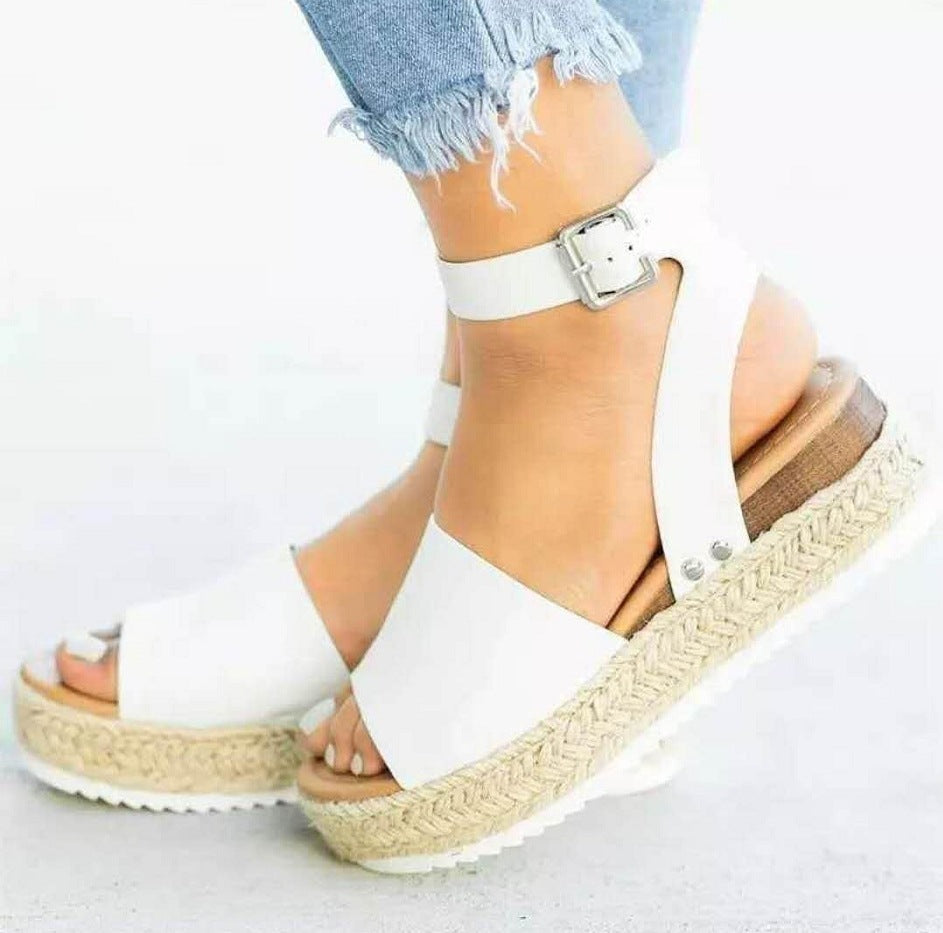 Dame espadriller med elegant hælbinding og kileformet sål Stilla