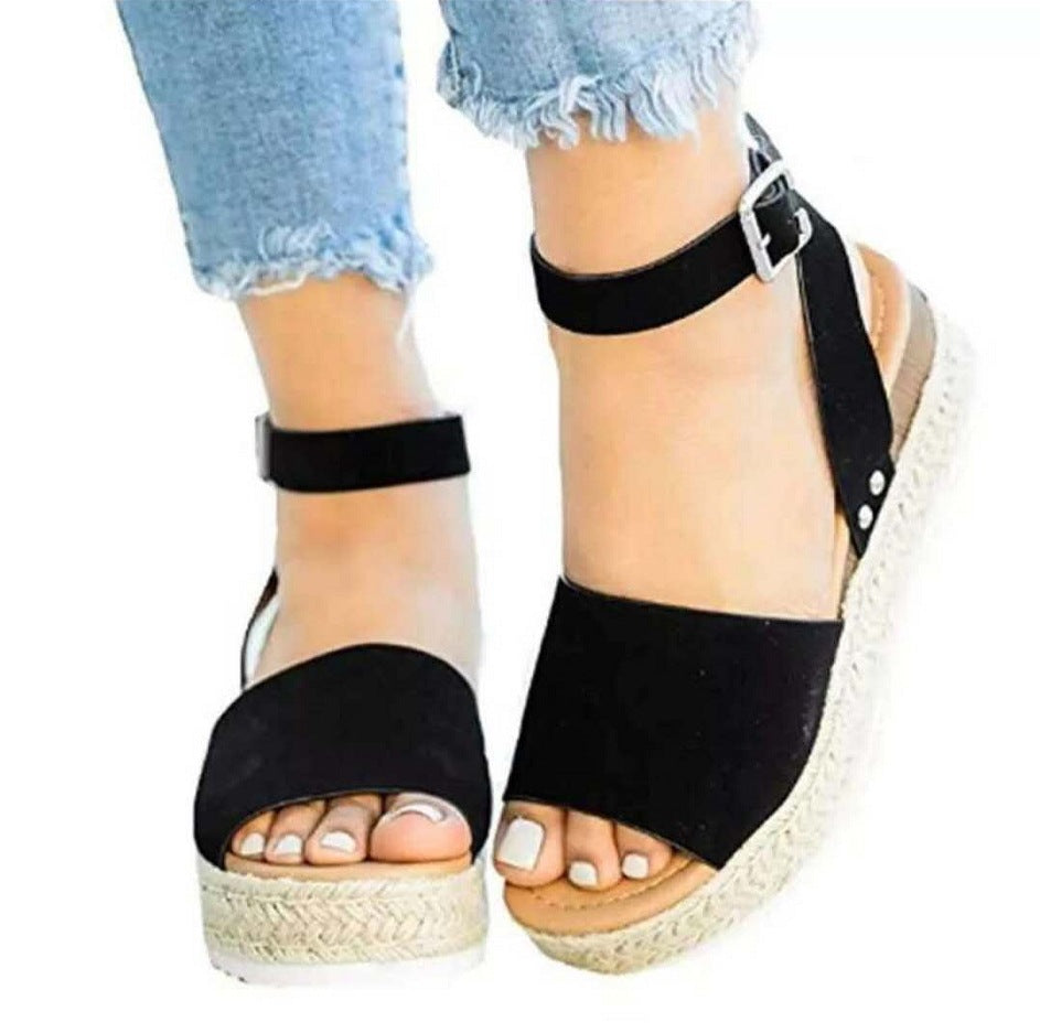 Dame espadriller med elegant hælbinding og kileformet sål Stilla