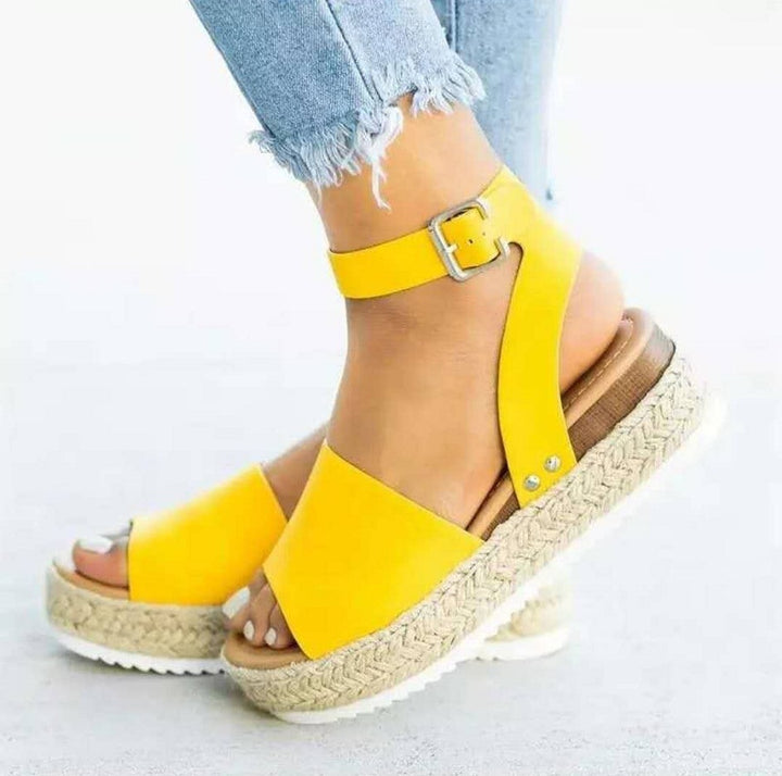 Dame espadriller med elegant hælbinding og kileformet sål Stilla