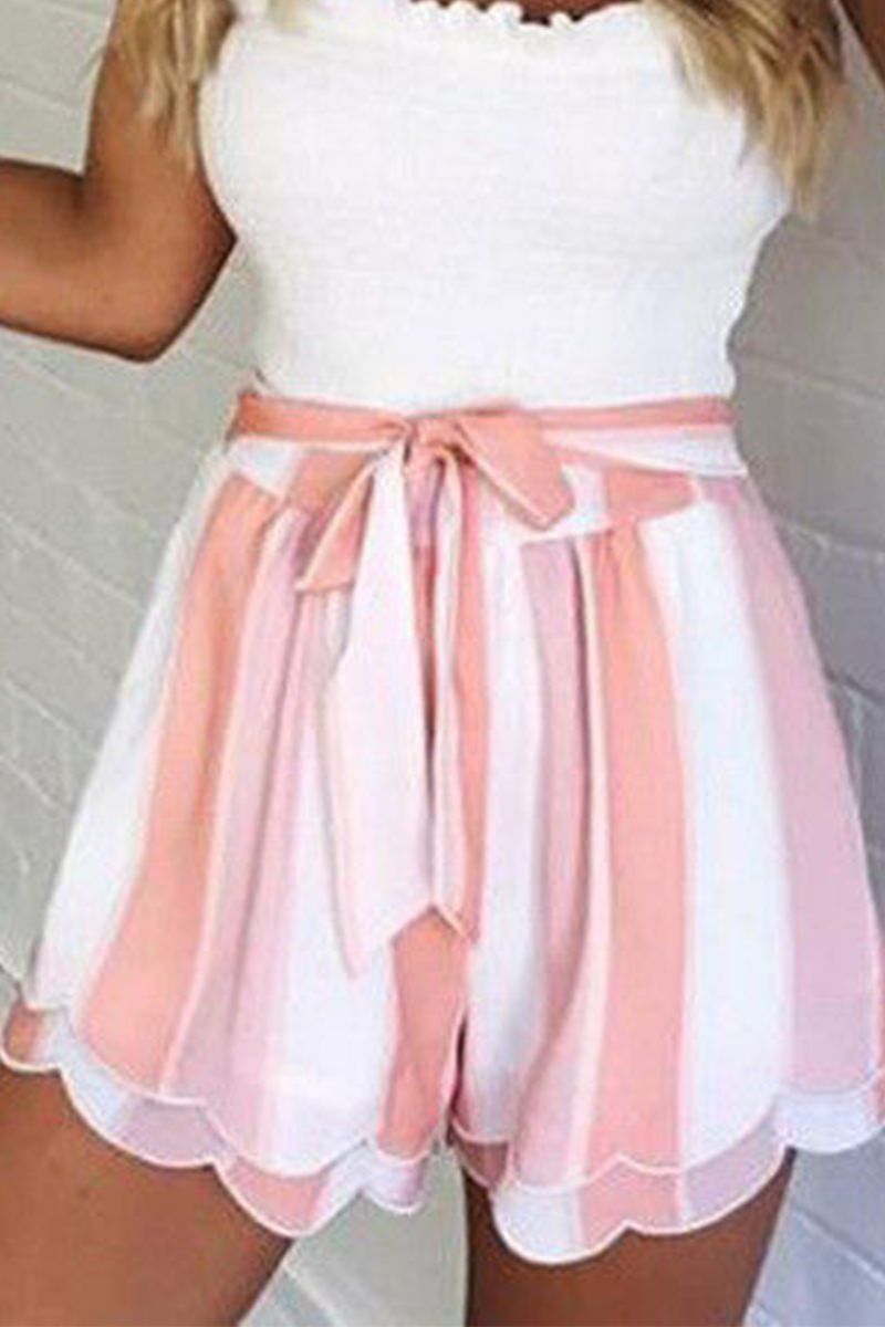 Stilla | Afslappet Patchwork Flounce Straight Mid Waist Straight Full Print Bottoms