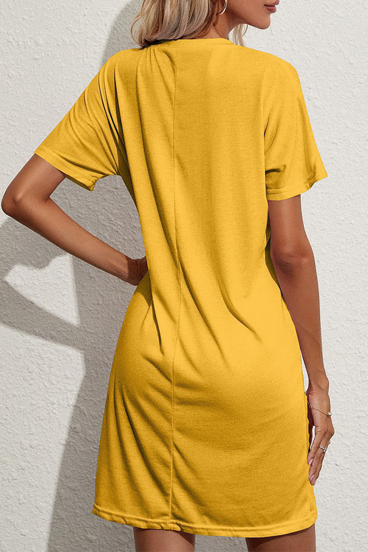 Stilla | Mode Solid Patchwork O-hals Lige Kjoler