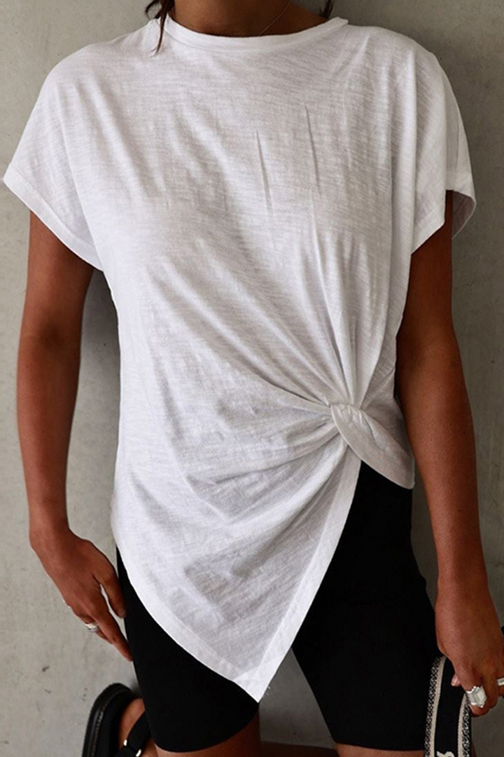 Stilla | Twist Uregelmæssige Hems T-shirt