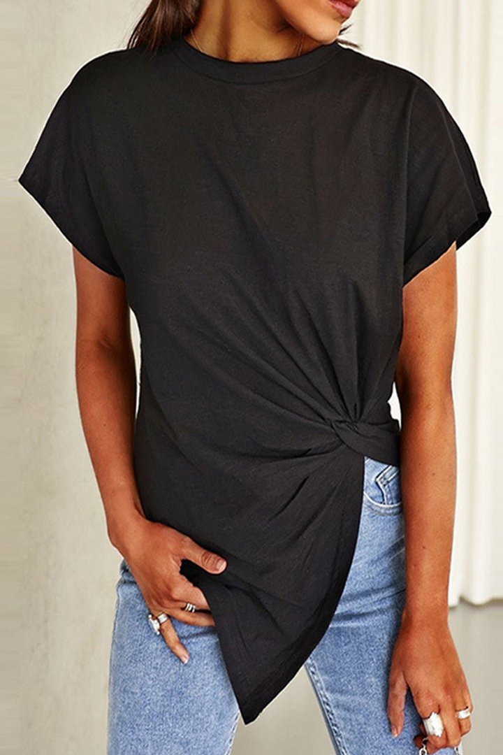 Stilla | Twist Uregelmæssige Hems T-shirt