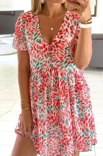 Stilla | Kjole med Kage Nederdel og Print Patchwork Stil
