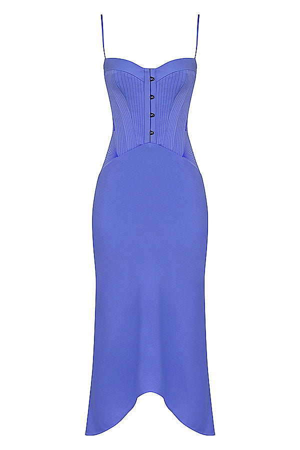 Stilla | Periwinkle Midikjole Med Satin Korset