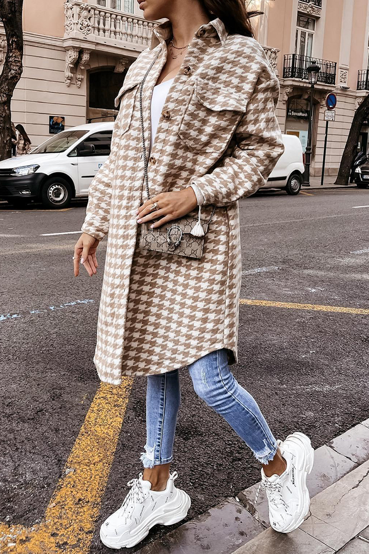 Stilla | Mode Patchwork Pufferjakke Med Omklappelig Krave