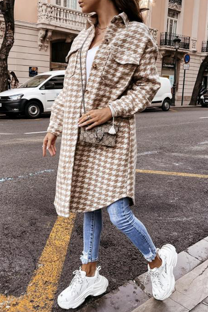 Stilla | Mode Patchwork Pufferjakke Med Omklappelig Krave