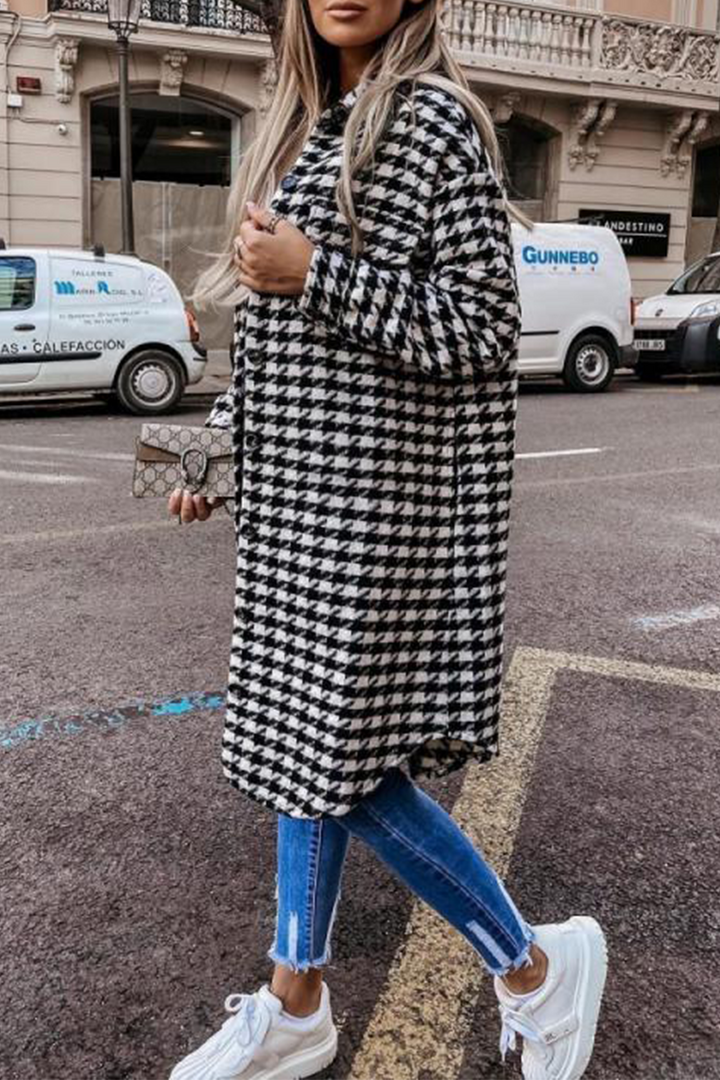 Stilla | Mode Patchwork Pufferjakke Med Omklappelig Krave