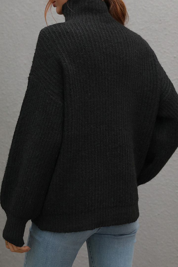 Stilla | Løse Sweatshirts Med Ensfarvet Patchwork Rullekrave