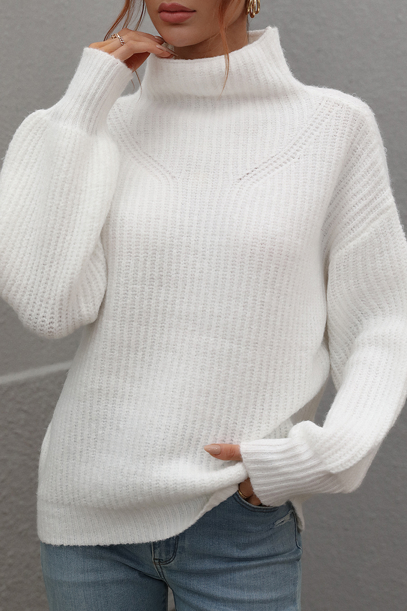 Stilla | Løse Sweatshirts Med Ensfarvet Patchwork Rullekrave
