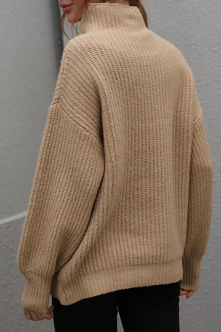Stilla | Løse Sweatshirts Med Ensfarvet Patchwork Rullekrave