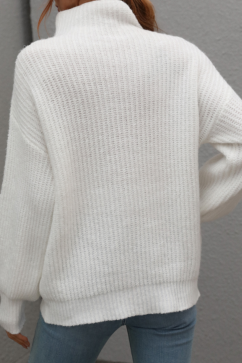 Stilla | Løse Sweatshirts Med Ensfarvet Patchwork Rullekrave