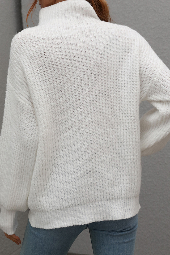 Stilla | Løse Sweatshirts Med Ensfarvet Patchwork Rullekrave