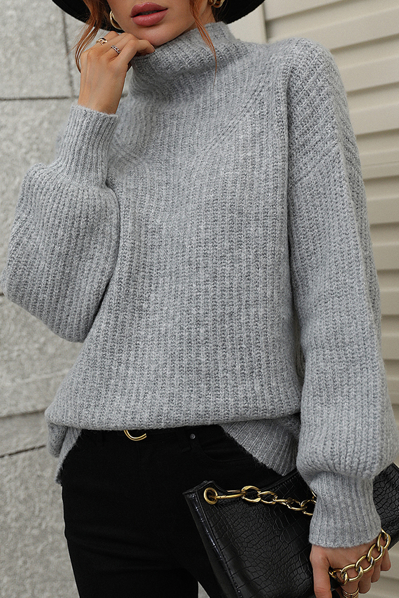 Stilla | Løse Sweatshirts Med Ensfarvet Patchwork Rullekrave