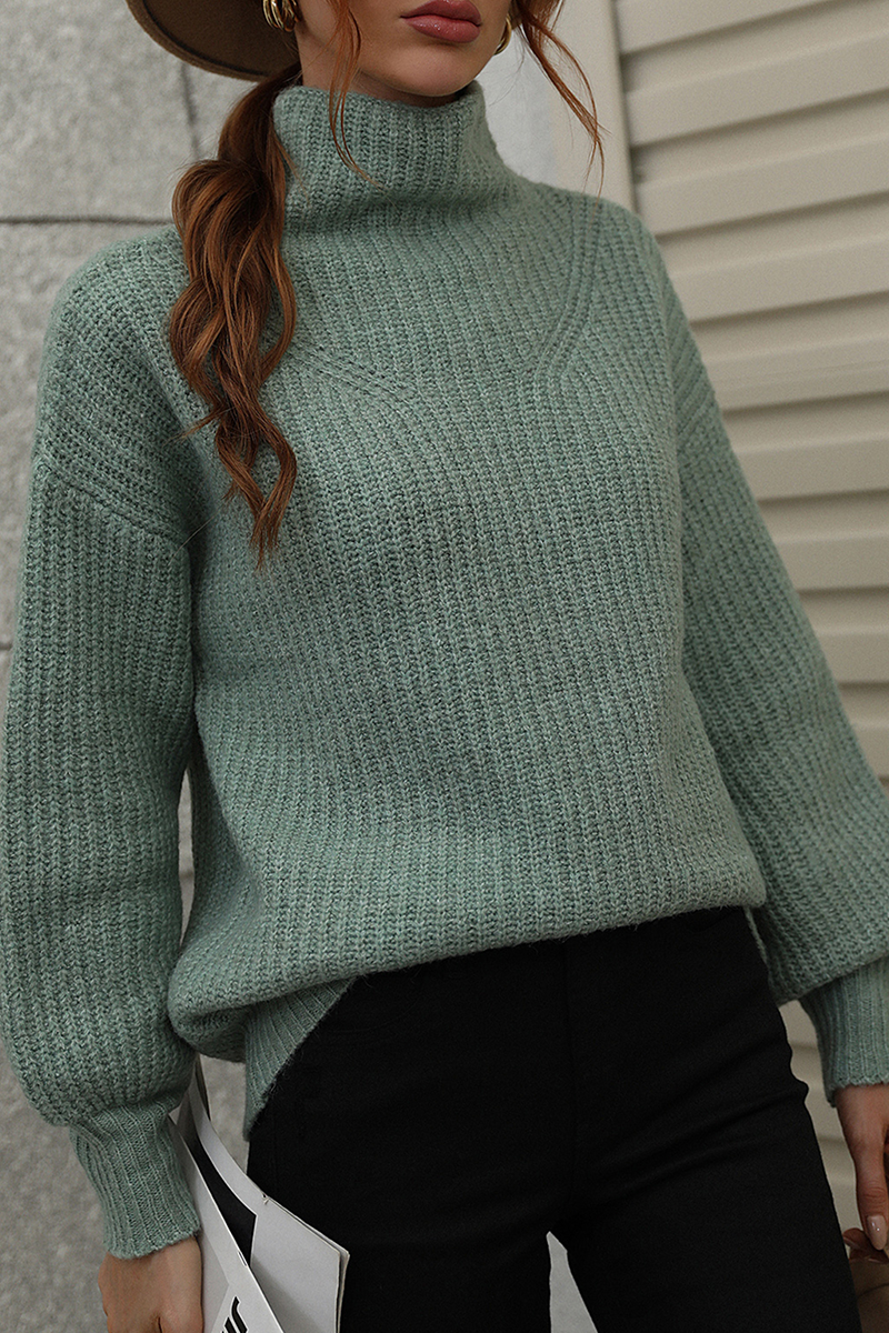 Stilla | Løse Sweatshirts Med Ensfarvet Patchwork Rullekrave