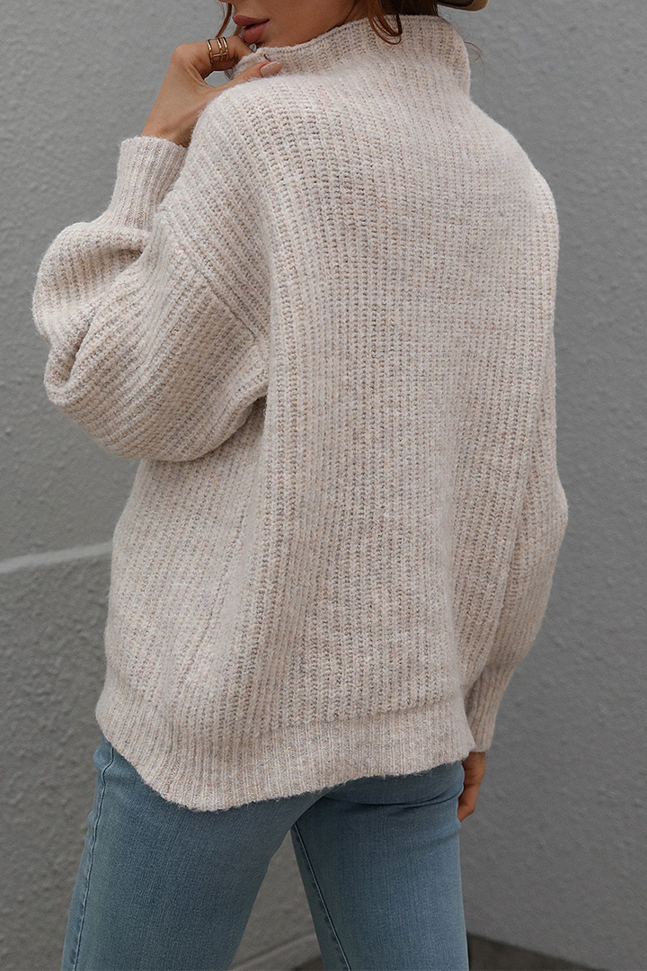 Stilla | Løse Sweatshirts Med Ensfarvet Patchwork Rullekrave