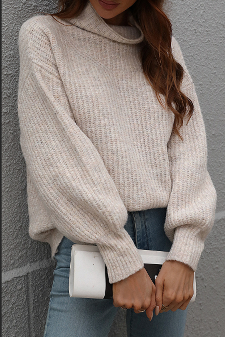 Stilla | Løse Sweatshirts Med Ensfarvet Patchwork Rullekrave