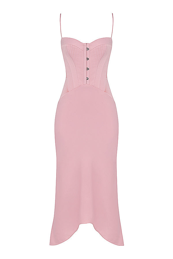 Stilla | Periwinkle Midikjole Med Satin Korset