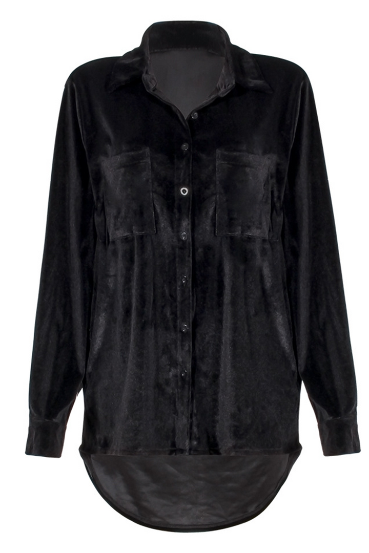 Stilla | Casual og Ensfarvet Patchwork Bluser Med Krave