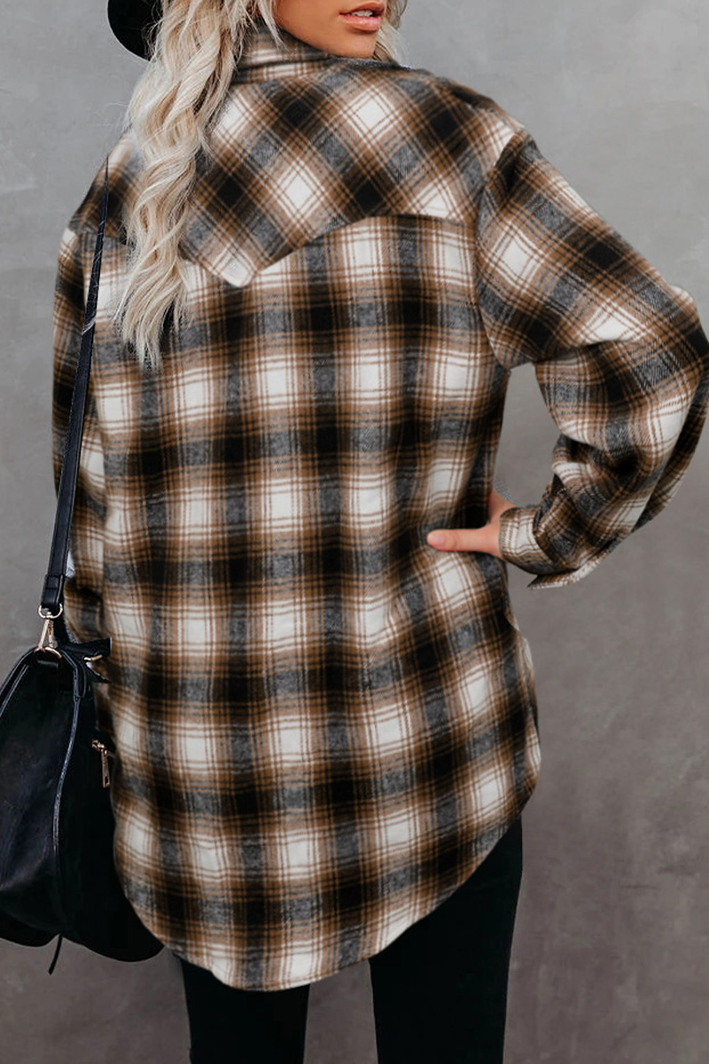 Stilla | Ruteret Patchwork-Skjorte med Omfoldet Krave