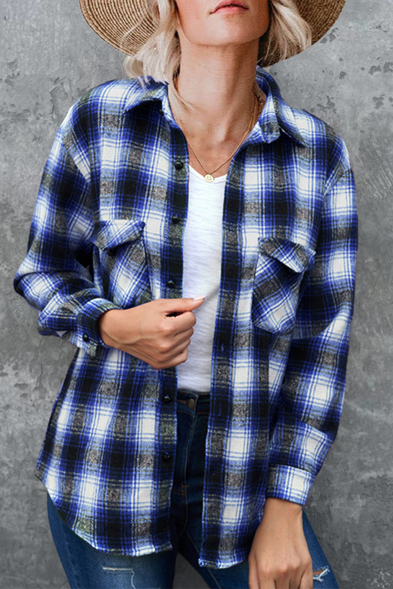 Stilla | Ruteret Patchwork-Skjorte med Omfoldet Krave