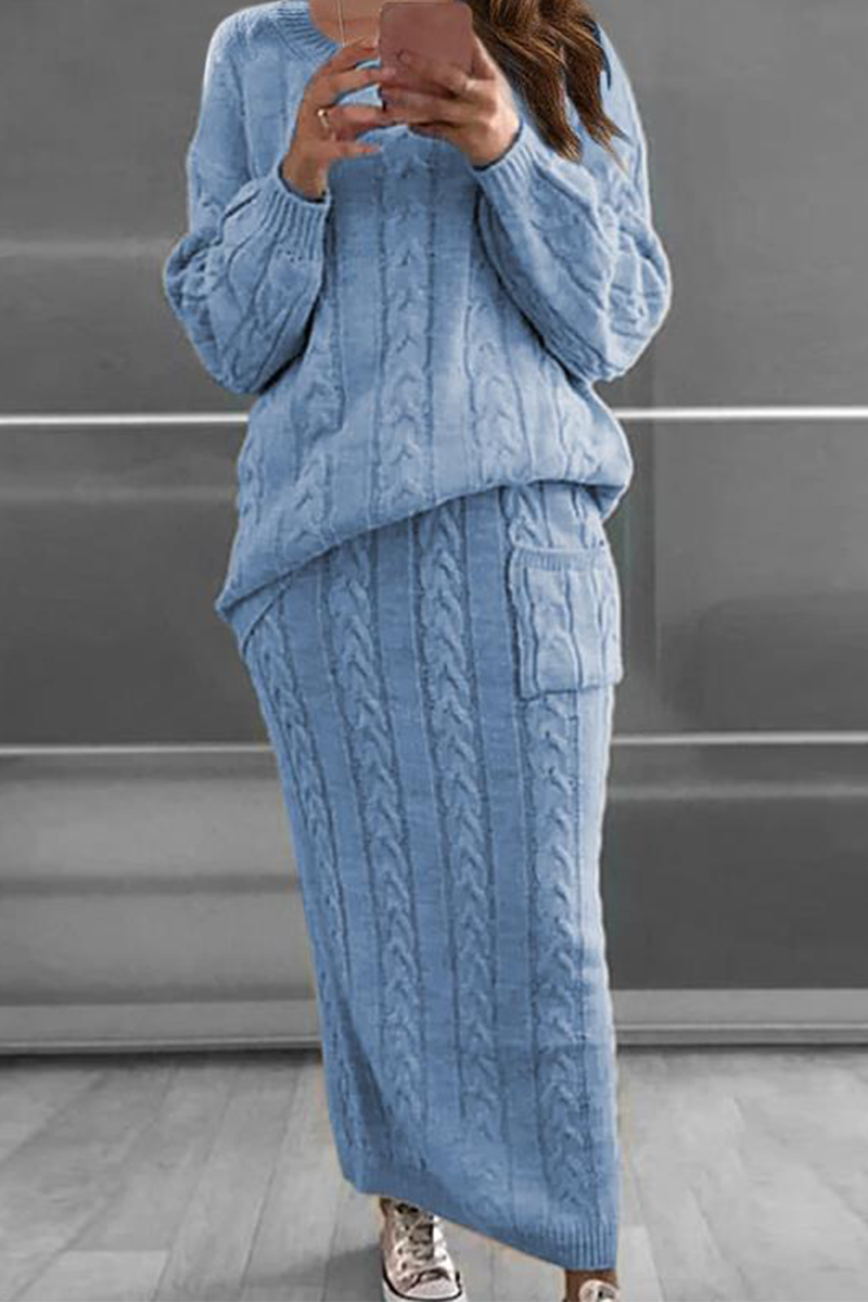Stilla | To-delt Patchwork Suit, Ensfarvet, Rund Udsnit, Lange Ærmer, Modish