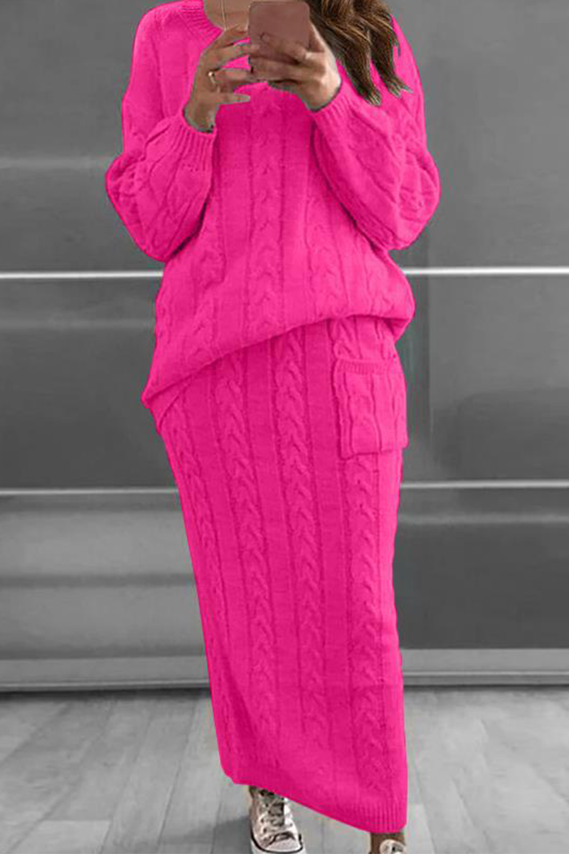 Stilla | To-delt Patchwork Suit, Ensfarvet, Rund Udsnit, Lange Ærmer, Modish