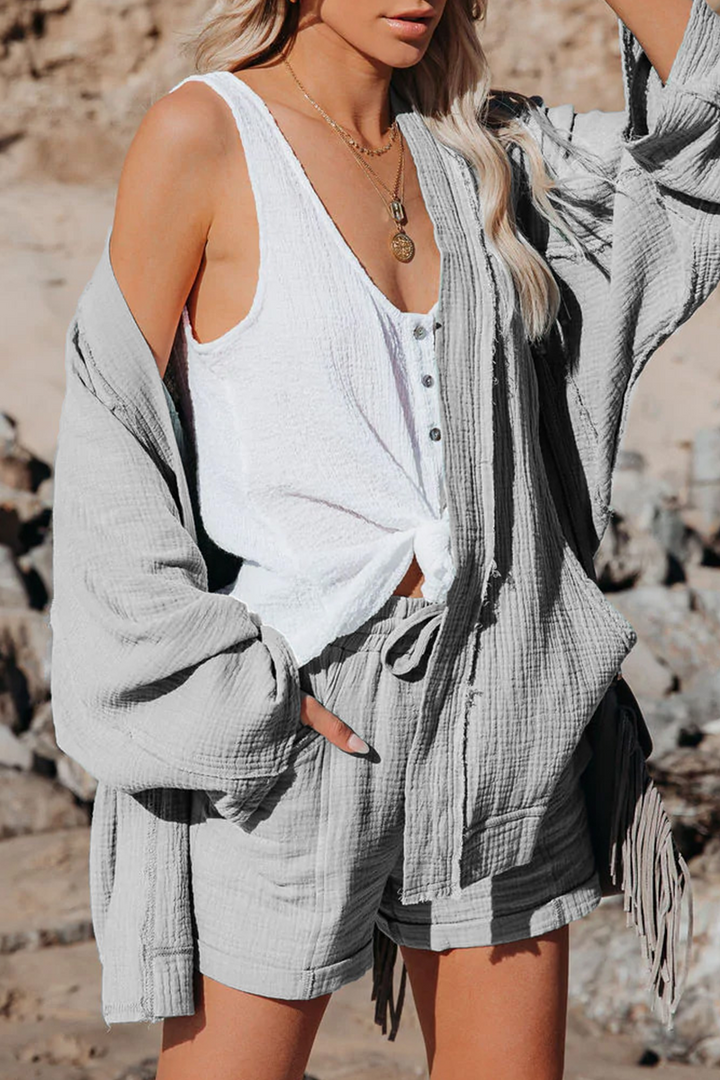 Stilla | Sexy og Lækre Bluser med Ensfarvet Strikjakke-krave i Patchwork-stil