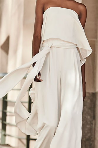 Stilla | Mode Solid Bandage Off Shoulder Straight Jumpsuits