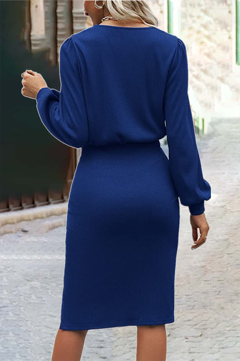 Stilla | Modevenligt Ensfarvet Rundhalset Kjole Lagdelt Skirt