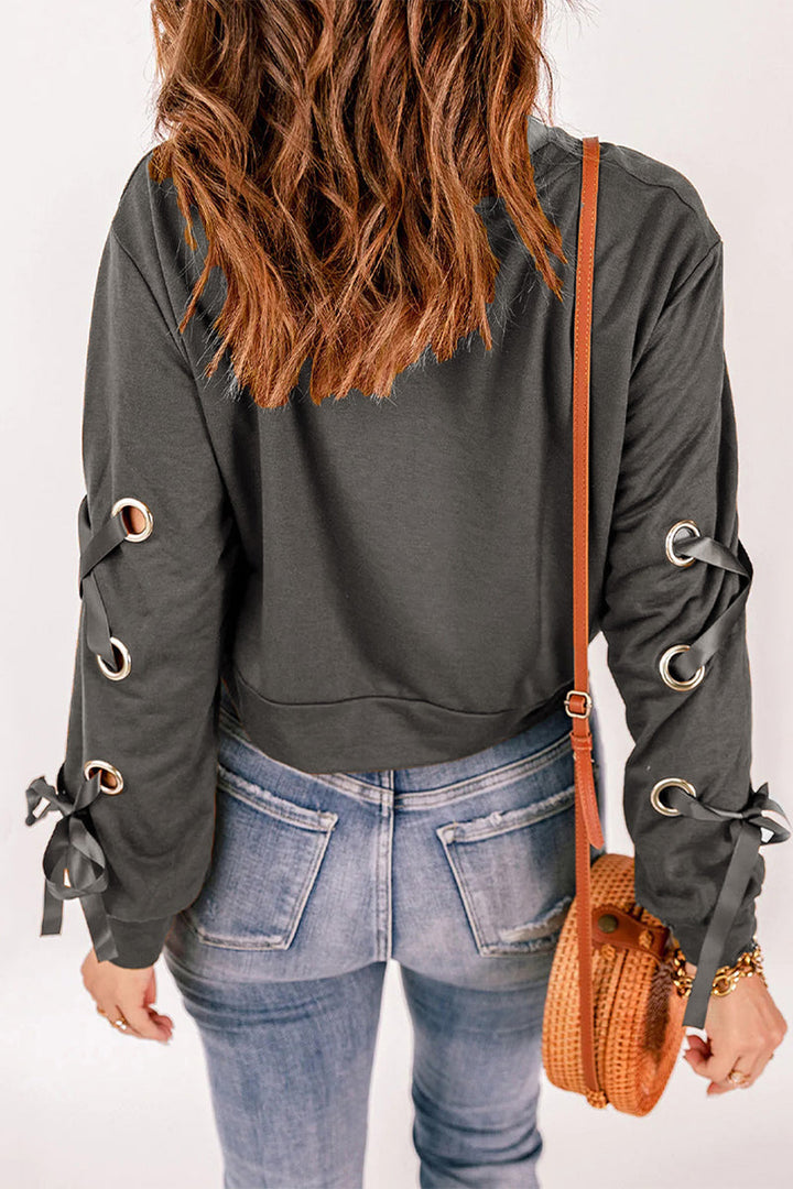 Stilla | Mode Casual Ensfarvet Rundhalset Sweatshirts