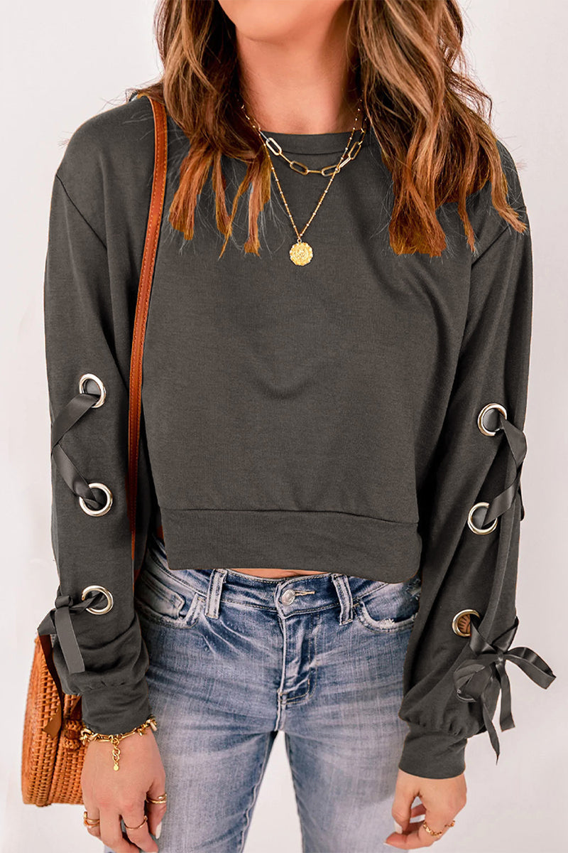 Stilla | Mode Casual Ensfarvet Rundhalset Sweatshirts
