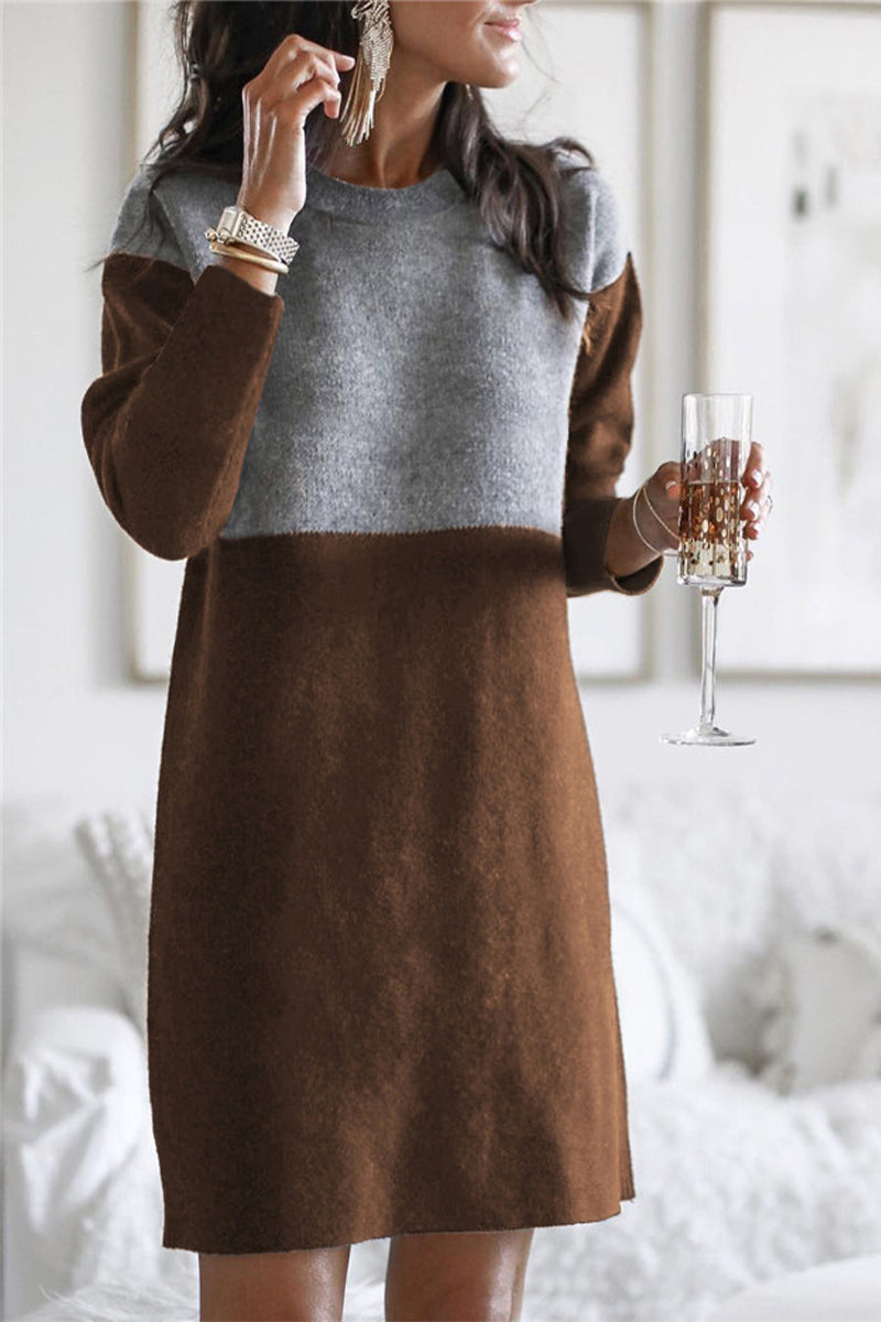 Stilla | Mode Patchwork Solid Patchwork O Uddybning Langærmede Kjoler