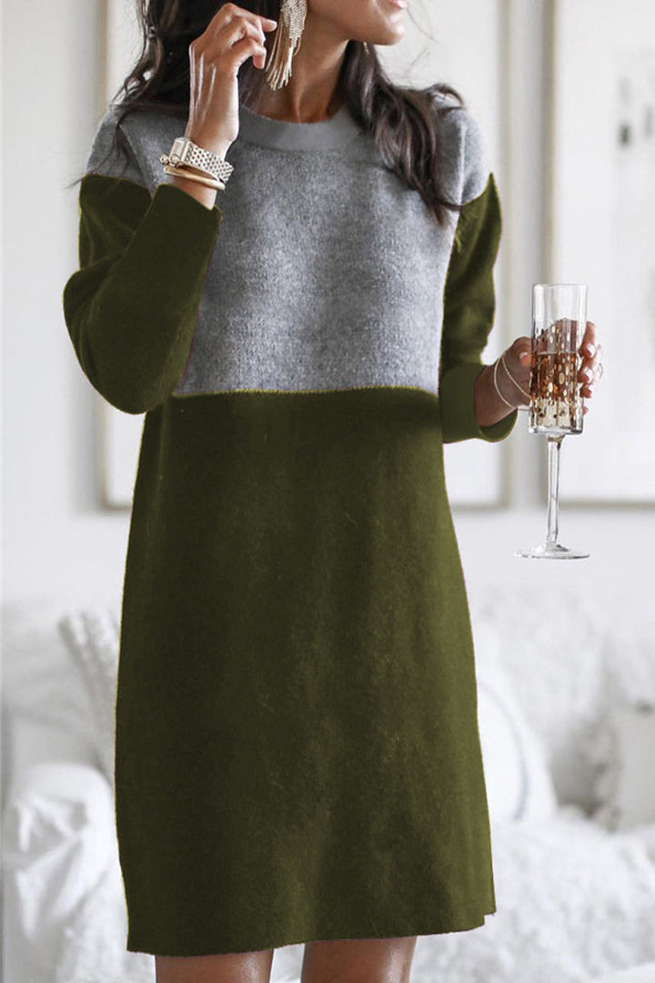 Stilla | Mode Patchwork Solid Patchwork O Uddybning Langærmede Kjoler