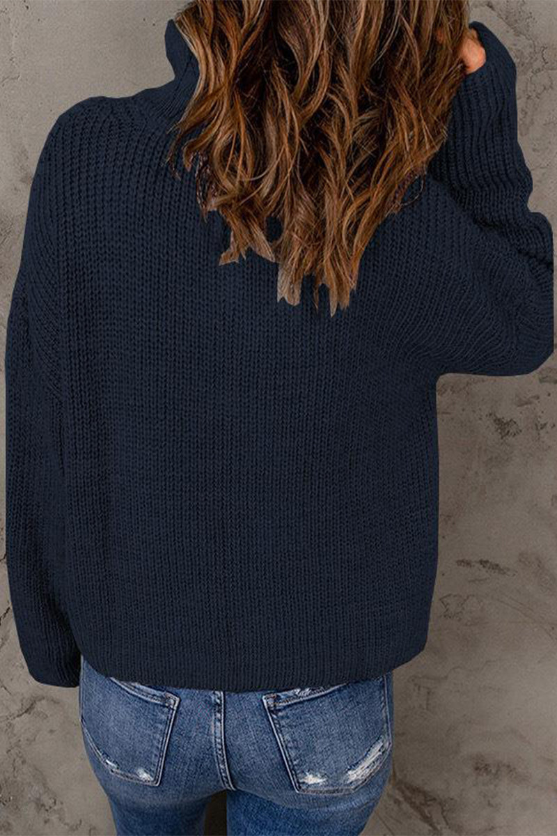 Stilla | Modetrendy Ensfarvet Sweatshirt Med Lynlås og Krave