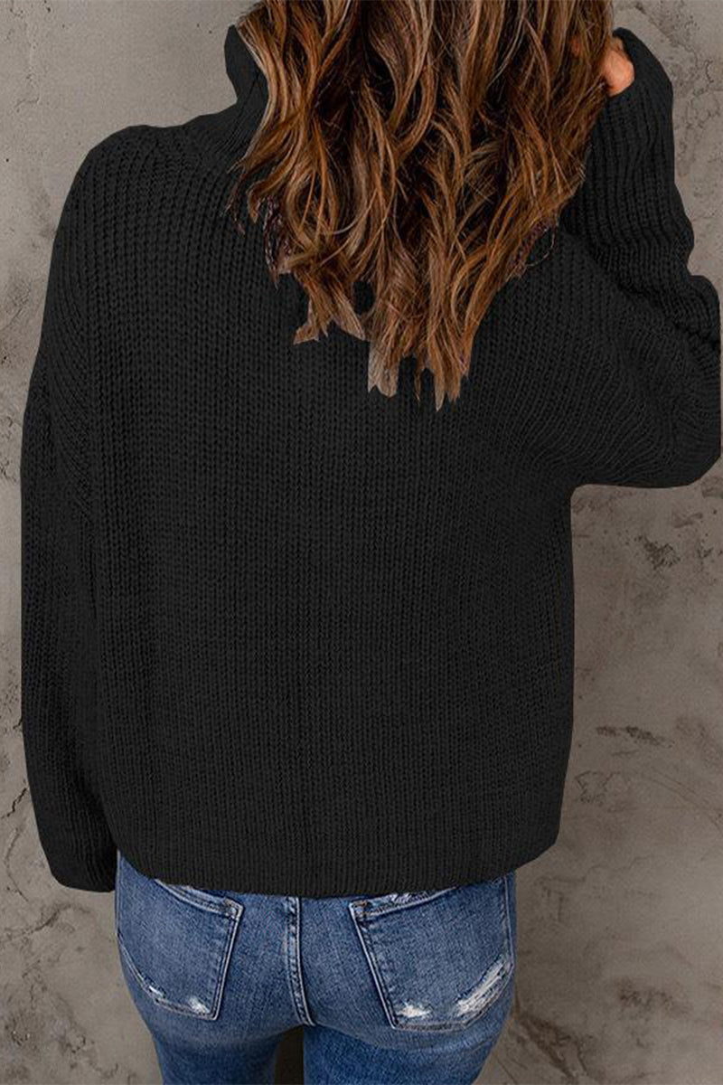 Stilla | Modetrendy Ensfarvet Sweatshirt Med Lynlås og Krave