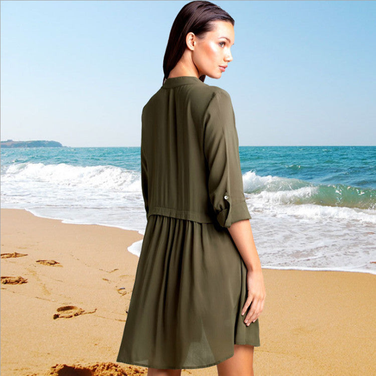 Dame Strandoverfrakke med fint chiffon og elegant snit Stilla