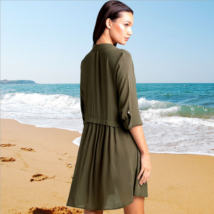Dame Strandoverfrakke med fint chiffon og elegant snit Stilla