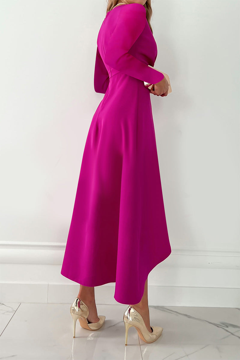 Stilla | Mode Solid Patchwork V-hals Asymmetrisk Kjoler