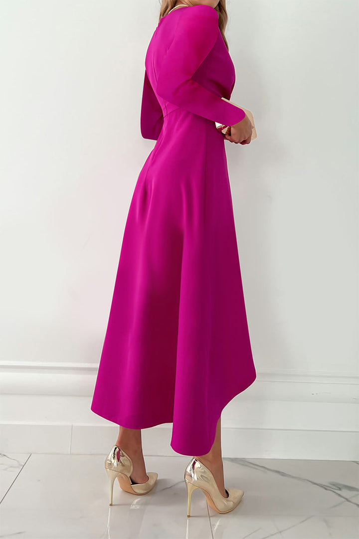 Stilla | Mode Solid Patchwork V-hals Asymmetrisk Kjoler