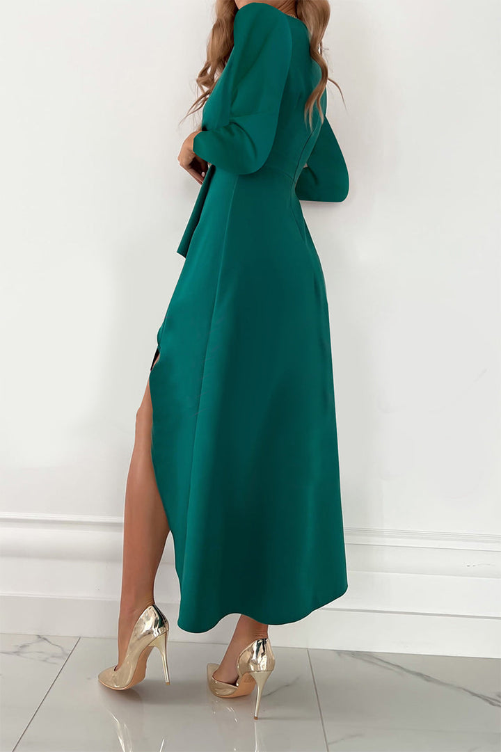 Stilla | Mode Solid Patchwork V-hals Asymmetrisk Kjoler