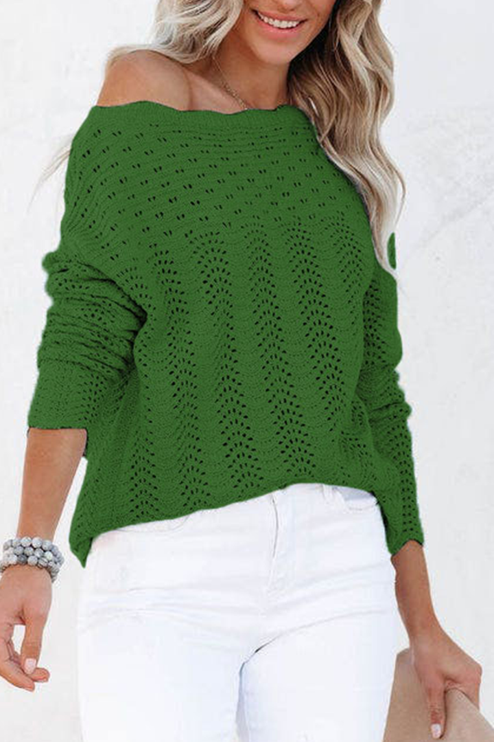 Stilla | Lækre Patches Pullover Med Rund Halsudskæring og Enkeltfarvet透视