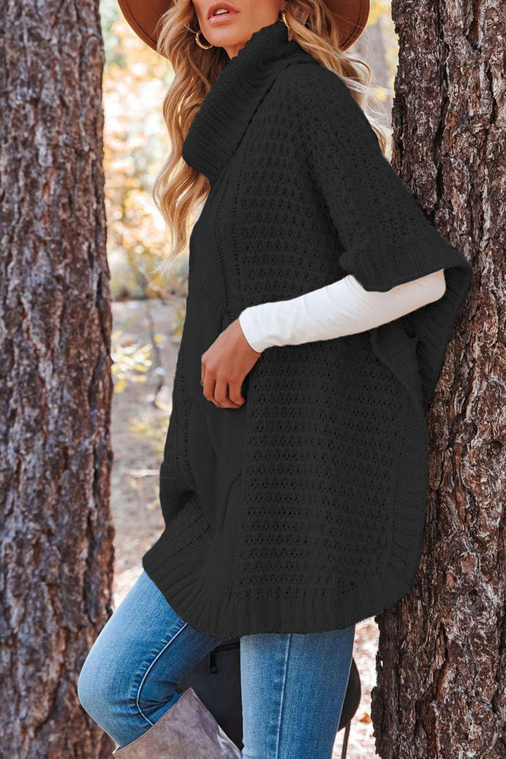 Stilla | Mode Solid Patchwork Turtleneck Sweatshirt