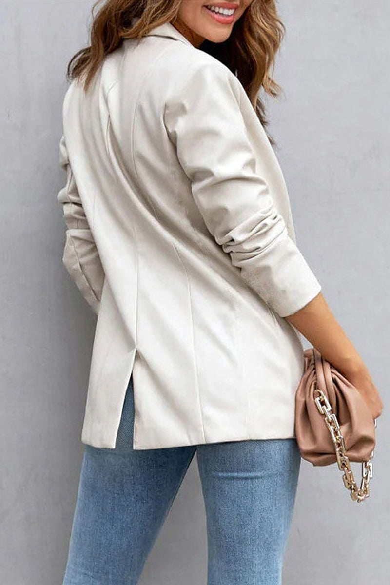 Stilla | Casual Outdoor Bek clothing med ombukket krave og solid patchwork sløjfe