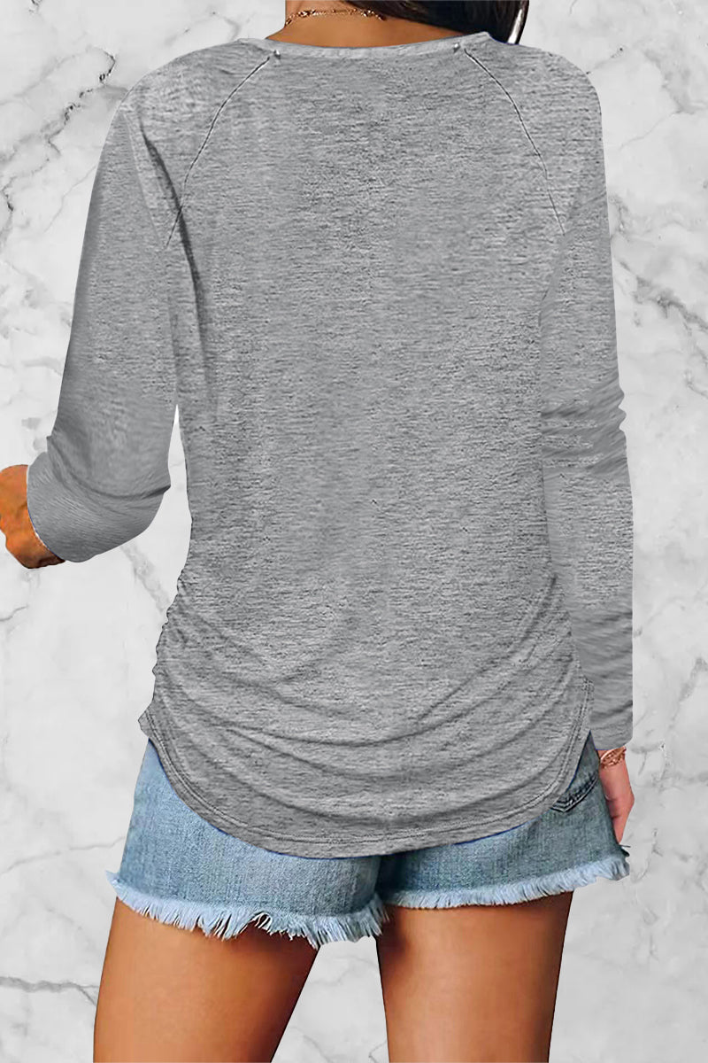 Stilla | Afslappet Solid Fold V-hals Toppe