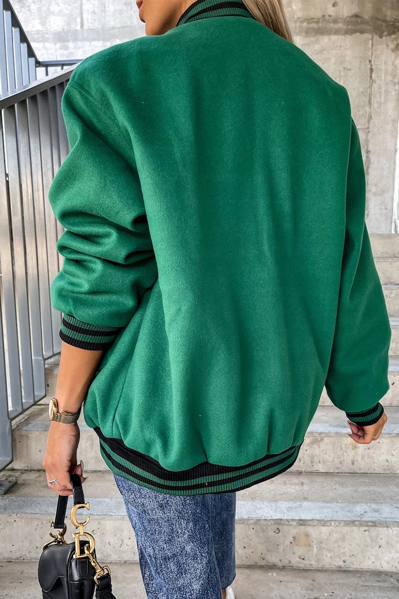 Stilla | Street Color Block Spænde Kontrast O Neck Jakke(4 farver)