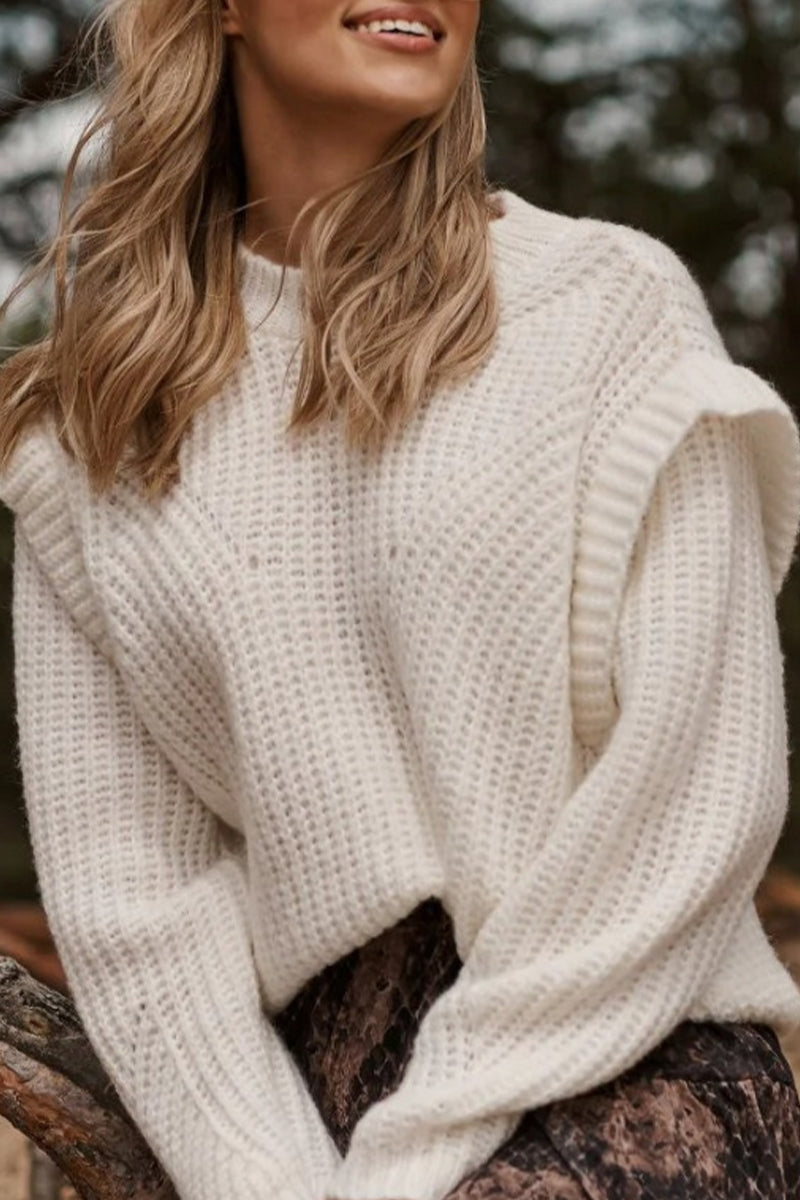 Stilla | Rundhalset Pullover Patchwork, Blød, Elegant og Holdbar