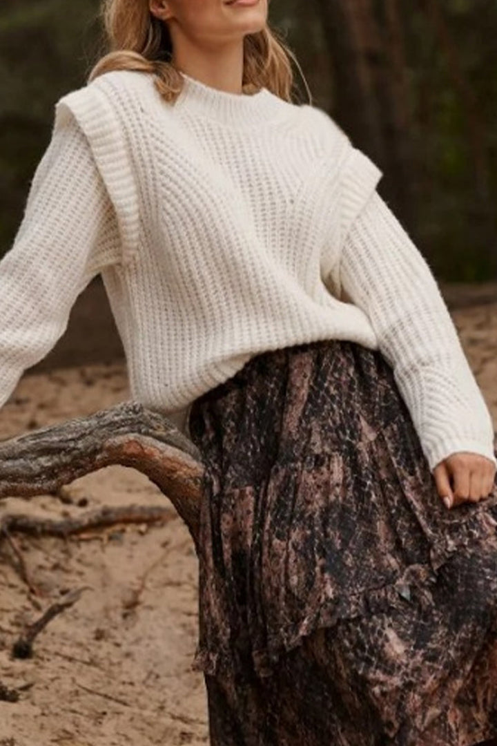Stilla | Rundhalset Pullover Patchwork, Blød, Elegant og Holdbar
